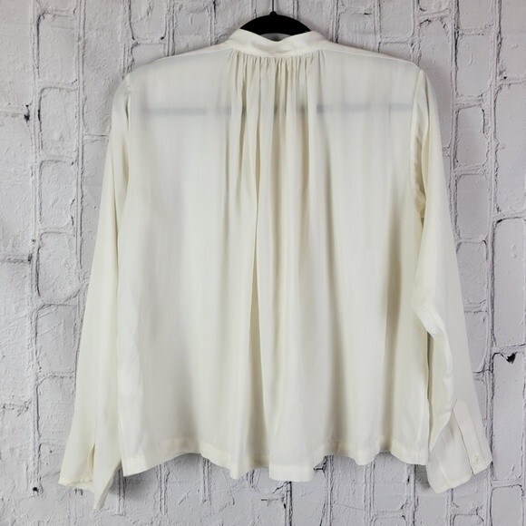 Apiece Apart ivory clasp open front neck long sleeve blouse - Picture 5 of 12